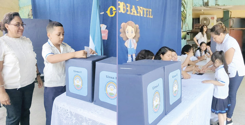 Estudiantes dan ejemplo de civismo en elección de gobierno estudiantil