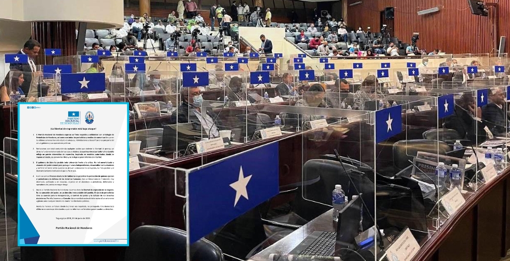 Partido Nacional se solidariza con periodistas y denuncia ataques a la libertad de expresión en Honduras